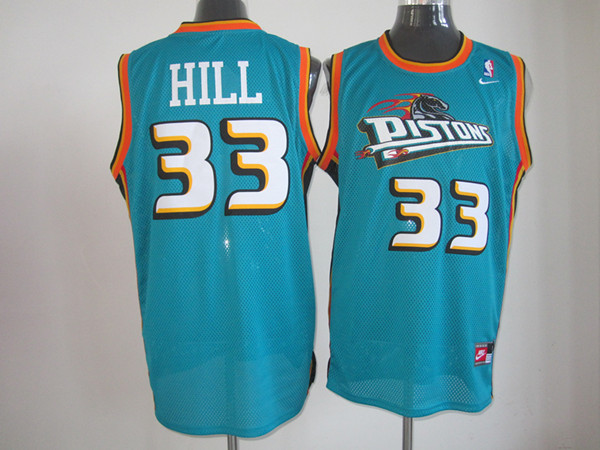  NBA Detroit Pistons 33 Grant Hill Swingman Throwback Green Jersey